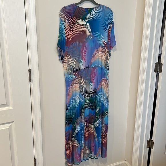 Soft Surroundings Anya Ombré Palms Tropical Midi Summer Dress Size 2X - Picture 5 of 6